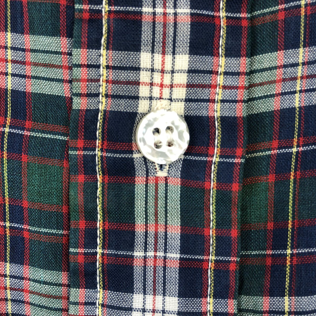 1970'S Levi's Big E Long-Sleeve Check Shirt, Men's Size M (Equivalent), Vintage polyester navy blue type Vintage Second Hand
