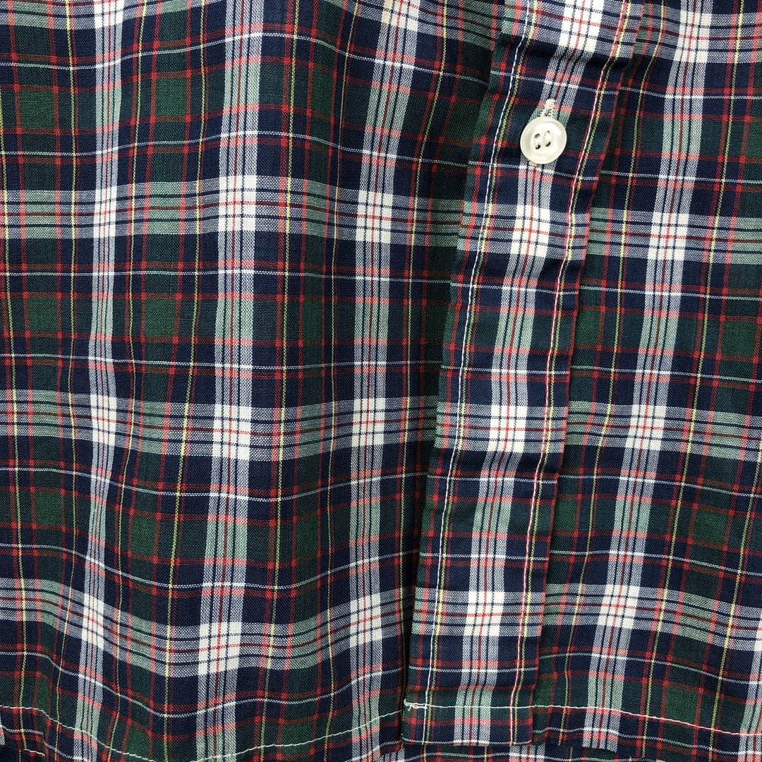 1970'S Levi's Big E Long-Sleeve Check Shirt, Men's Size M (Equivalent), Vintage polyester navy blue type Vintage Second Hand