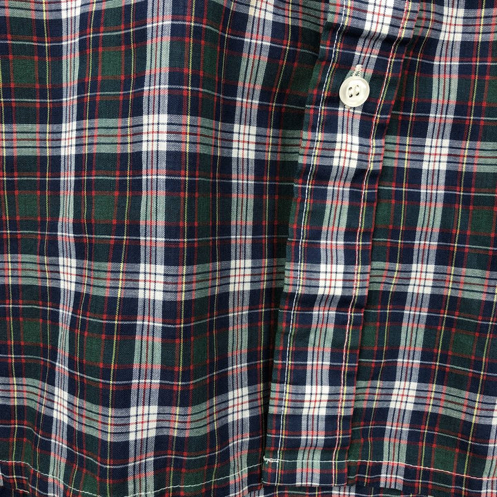 1970'S Levi's Big E Long-Sleeve Check Shirt, Men's Size M (Equivalent), Vintage polyester navy blue type Vintage Second Hand
