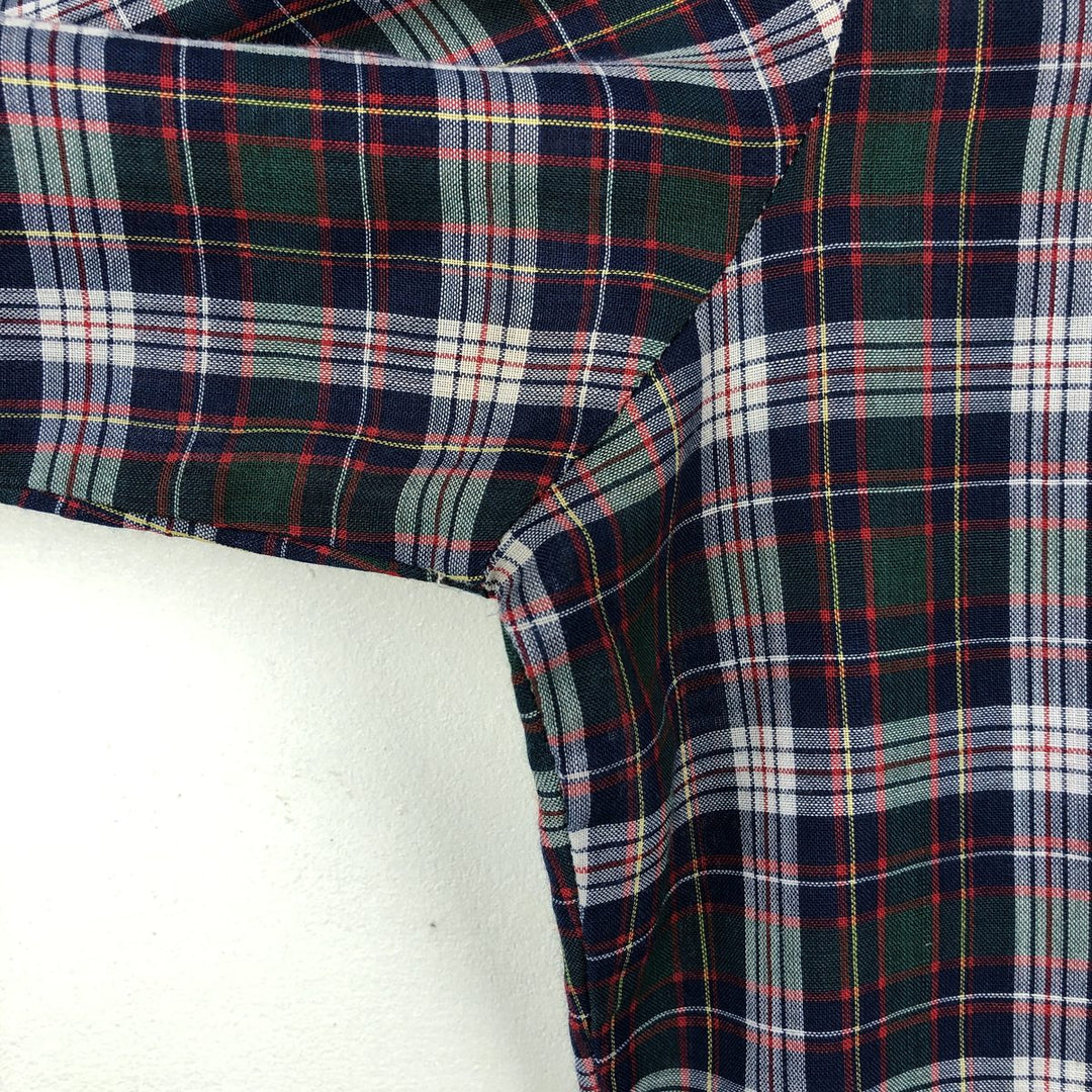 1970'S Levi's Big E Long-Sleeve Check Shirt, Men's Size M (Equivalent), Vintage polyester navy blue type Vintage Second Hand