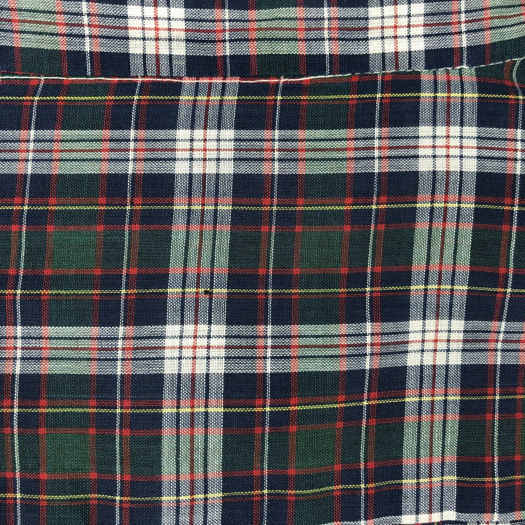 1970'S Levi's Big E Long-Sleeve Check Shirt, Men's Size M (Equivalent), Vintage polyester navy blue type Vintage Second Hand