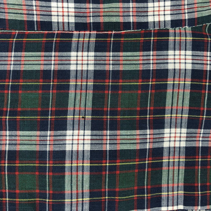 1970'S Levi's Big E Long-Sleeve Check Shirt, Men's Size M (Equivalent), Vintage polyester navy blue type Vintage Second Hand