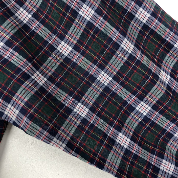 1970'S Levi's Big E Long-Sleeve Check Shirt, Men's Size M (Equivalent), Vintage polyester navy blue type Vintage Second Hand