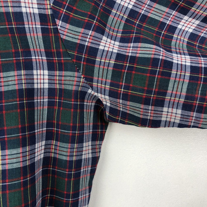 1970'S Levi's Big E Long-Sleeve Check Shirt, Men's Size M (Equivalent), Vintage polyester navy blue type Vintage Second Hand