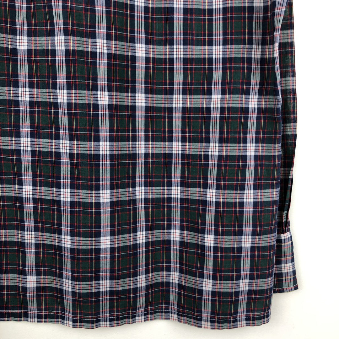 1970'S Levi's Big E Long-Sleeve Check Shirt, Men's Size M (Equivalent), Vintage polyester navy blue type Vintage Second Hand