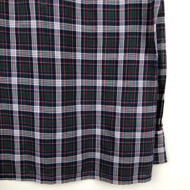 1970'S Levi's Big E Long-Sleeve Check Shirt, Men's Size M (Equivalent), Vintage polyester navy blue type Vintage Second Hand