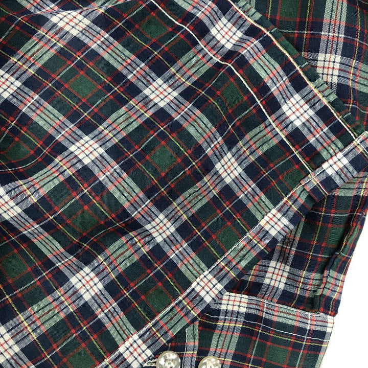 1970'S Levi's Big E Long-Sleeve Check Shirt, Men's Size M (Equivalent), Vintage polyester navy blue type Vintage Second Hand