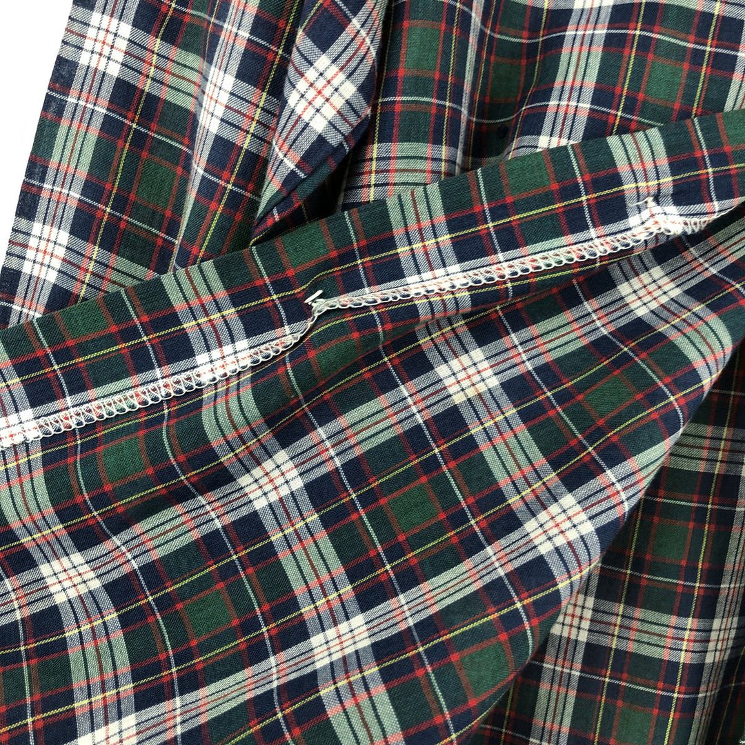 1970'S Levi's Big E Long-Sleeve Check Shirt, Men's Size M (Equivalent), Vintage polyester navy blue type Vintage Second Hand