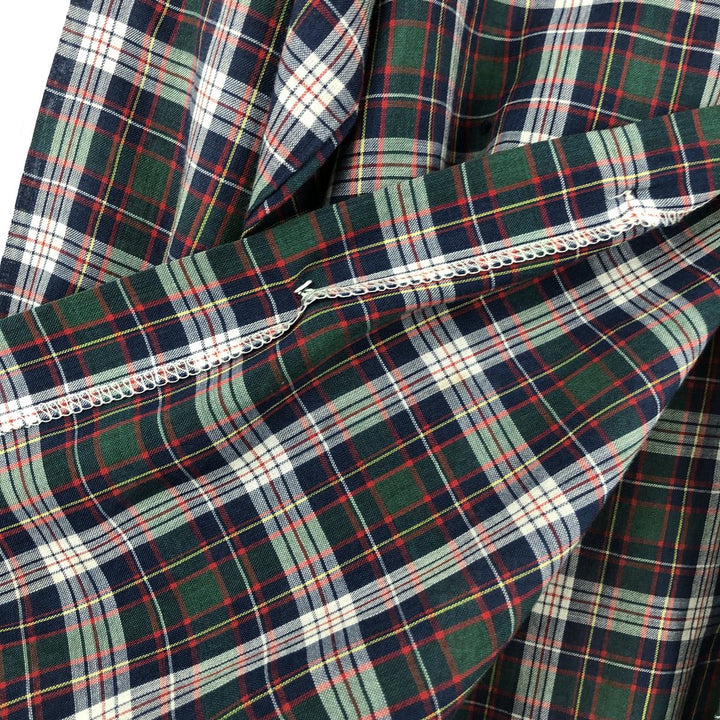 1970'S Levi's Big E Long-Sleeve Check Shirt, Men's Size M (Equivalent), Vintage polyester navy blue type Vintage Second Hand