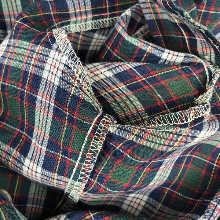 1970'S Levi's Big E Long-Sleeve Check Shirt, Men's Size M (Equivalent), Vintage polyester navy blue type Vintage Second Hand
