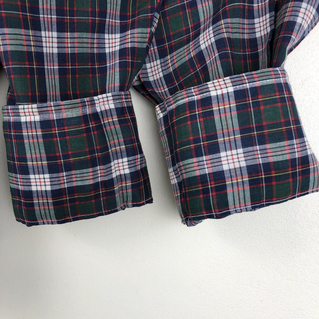 1970'S Levi's Big E Long-Sleeve Check Shirt, Men's Size M (Equivalent), Vintage polyester navy blue type Vintage Second Hand