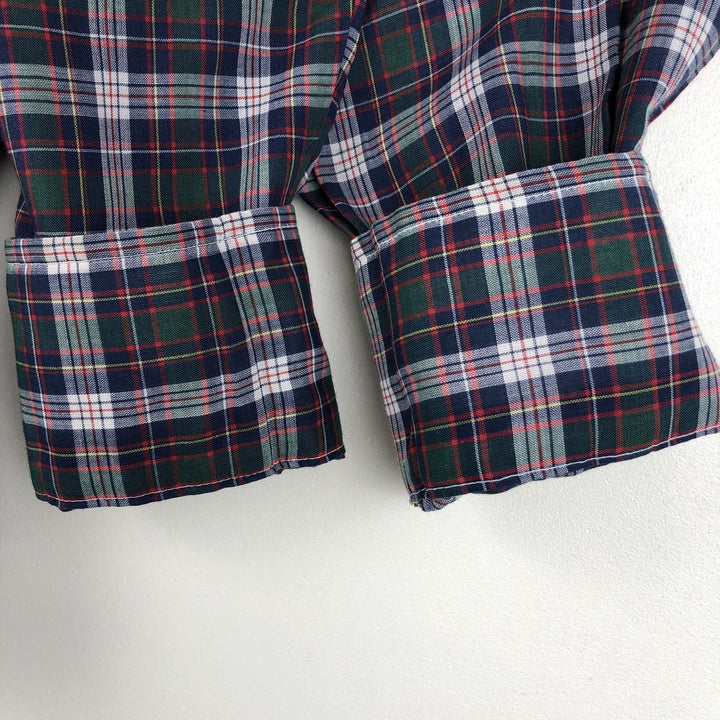 1970'S Levi's Big E Long-Sleeve Check Shirt, Men's Size M (Equivalent), Vintage polyester navy blue type Vintage Second Hand