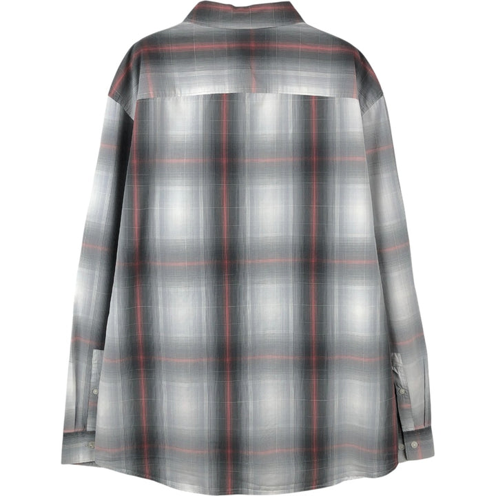90s-00'S Calvin Klein Ombre Check Long-Sleeve Cotton Check Shirt, Men's Size L (approx.), Vintage cotton gray type Vintage Second Hand