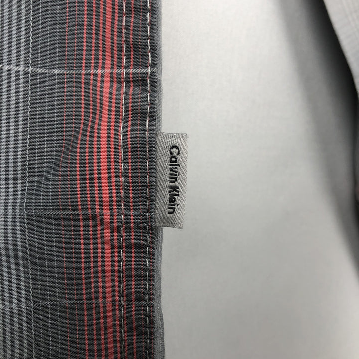 90s-00'S Calvin Klein Ombre Check Long-Sleeve Cotton Check Shirt, Men's Size L (approx.), Vintage cotton gray type Vintage Second Hand