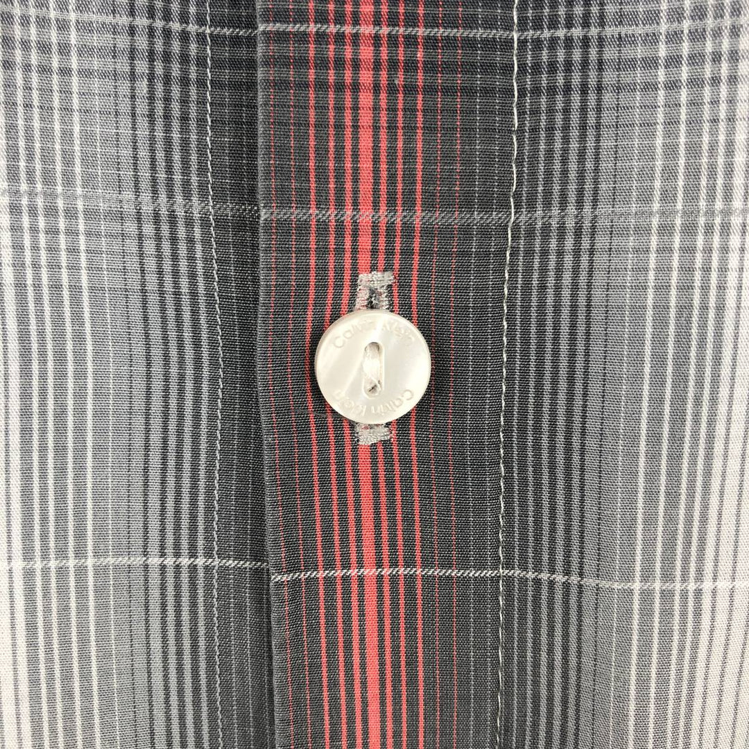 90s-00'S Calvin Klein Ombre Check Long-Sleeve Cotton Check Shirt, Men's Size L (approx.), Vintage cotton gray type Vintage Second Hand