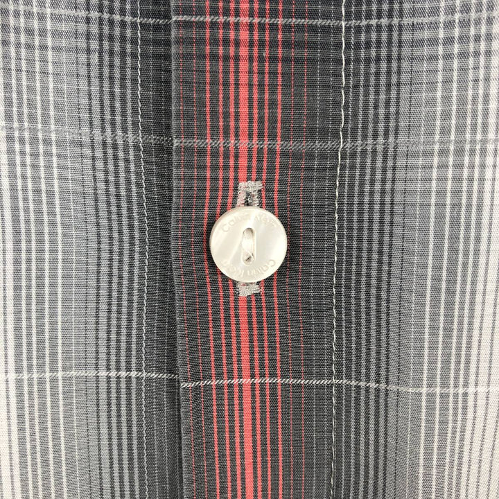 90s-00'S Calvin Klein Ombre Check Long-Sleeve Cotton Check Shirt, Men's Size L (approx.), Vintage cotton gray type Vintage Second Hand