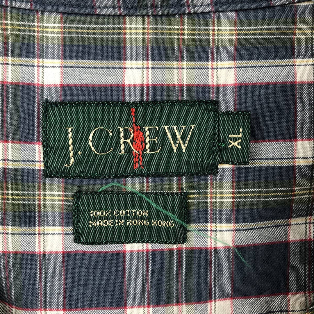 90'S J.Crew long-sleeved button-down check shirt, men's size XL, vintage cotton gray type Vintage Second Hand