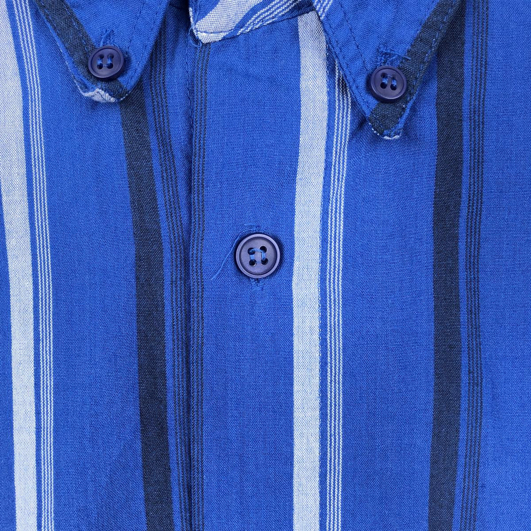 ~90'S Levi's SILVER LABEL Multi-stripe Long-sleeve Button-down Stripe Shirt, Men's XL equivalent, Vintage polyester blue type Vintage Second Hand