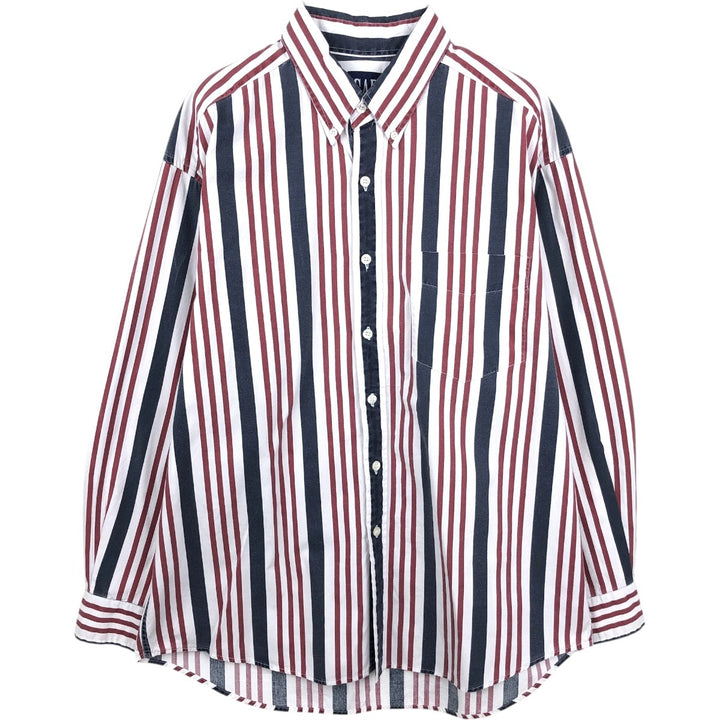 90'S GAP Old Gap Multi-stripe Long-sleeve Button-down Stripe Shirt, Men's Size L (approx.), Vintage cotton red type Vintage Second Hand