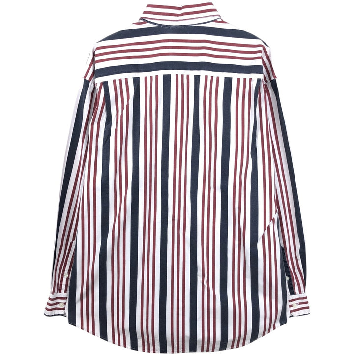 90'S GAP Old Gap Multi-stripe Long-sleeve Button-down Stripe Shirt, Men's Size L (approx.), Vintage cotton red type Vintage Second Hand