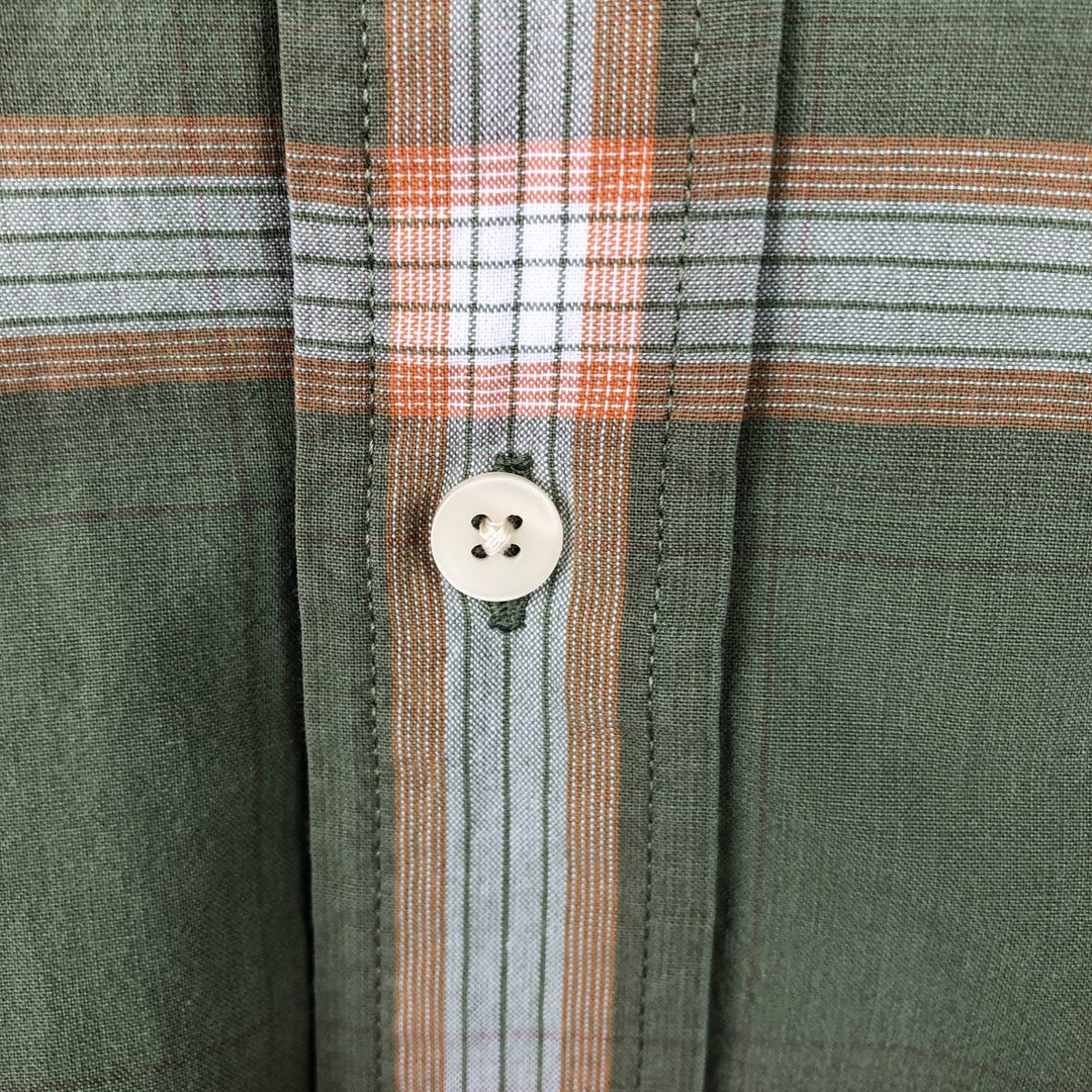 Vintage 90s-00'S Timberland long-sleeved button-down check shirt, men's size L cotton Khaki type Vintage Second Hand