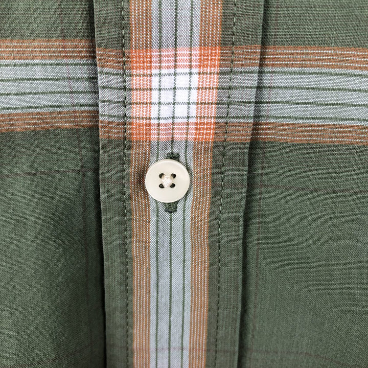 Vintage 90s-00'S Timberland long-sleeved button-down check shirt, men's size L cotton Khaki type Vintage Second Hand
