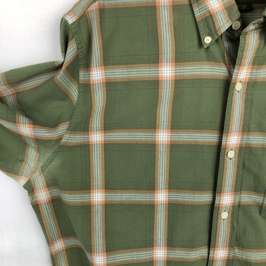 Vintage 90s-00'S Timberland long-sleeved button-down check shirt, men's size L cotton Khaki type Vintage Second Hand
