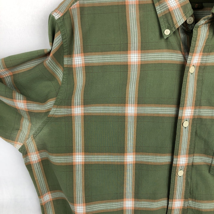 Vintage 90s-00'S Timberland long-sleeved button-down check shirt, men's size L cotton Khaki type Vintage Second Hand