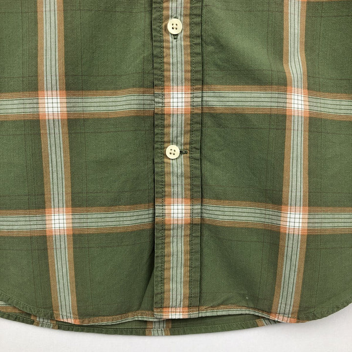 Vintage 90s-00'S Timberland long-sleeved button-down check shirt, men's size L cotton Khaki type Vintage Second Hand