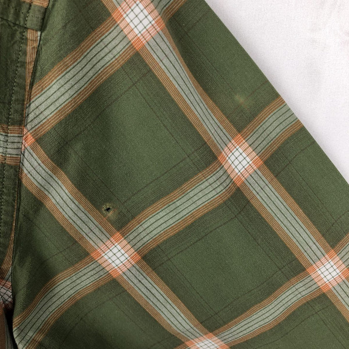 Vintage 90s-00'S Timberland long-sleeved button-down check shirt, men's size L cotton Khaki type Vintage Second Hand