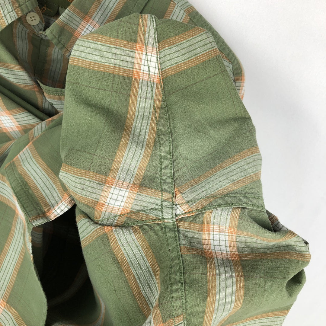 Vintage 90s-00'S Timberland long-sleeved button-down check shirt, men's size L cotton Khaki type Vintage Second Hand