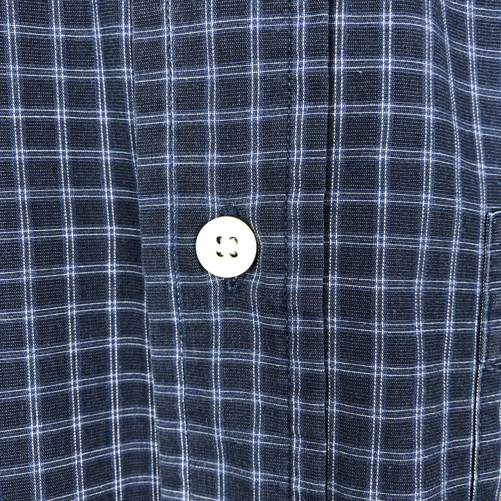 90'S GAP (Old GAP) Long-Sleeve Cotton Check Shirt, Men's Size M (Equivalent), Vintage cotton navy blue type Vintage Second Hand