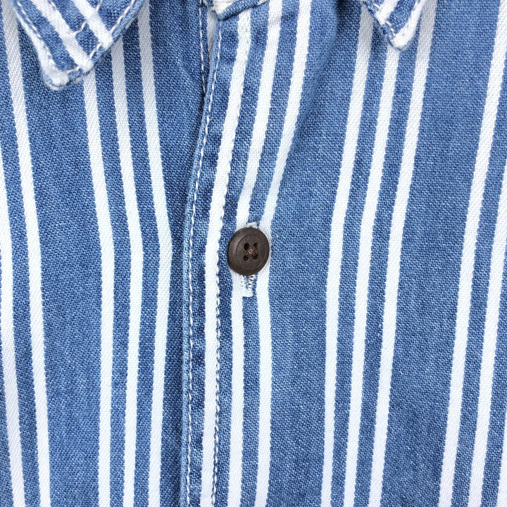 Dockers Multi-Stripe Long-Sleeve Cotton Stripe Shirt, Men's Size L (approx.) cotton blue type Vintage Second Hand
