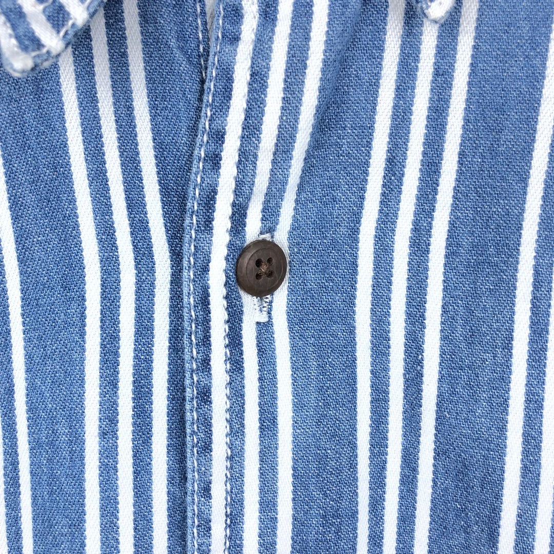 Dockers Multi-Stripe Long-Sleeve Cotton Stripe Shirt, Men's Size L (approx.) cotton blue type Vintage Second Hand