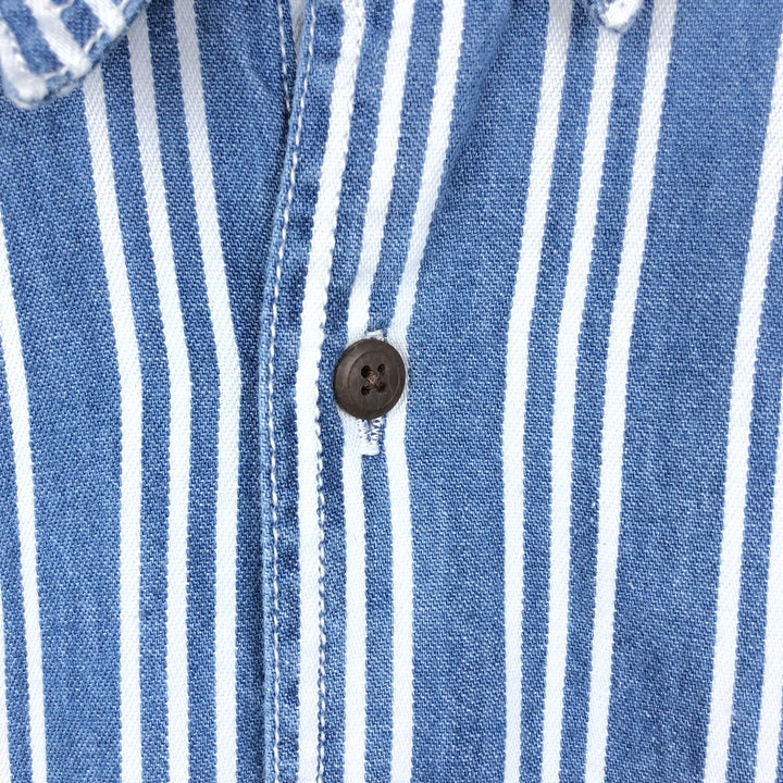 Dockers Multi-Stripe Long-Sleeve Cotton Stripe Shirt, Men's Size L (approx.) cotton blue type Vintage Second Hand