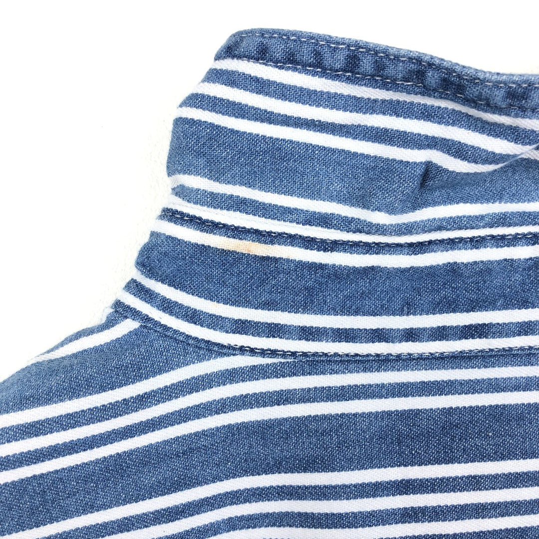 Dockers Multi-Stripe Long-Sleeve Cotton Stripe Shirt, Men's Size L (approx.) cotton blue type Vintage Second Hand