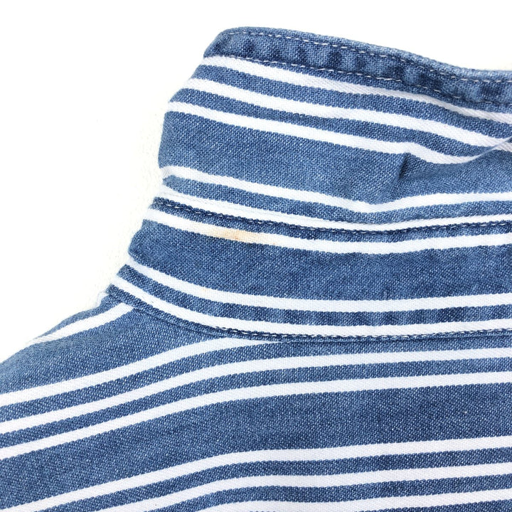 Dockers Multi-Stripe Long-Sleeve Cotton Stripe Shirt, Men's Size L (approx.) cotton blue type Vintage Second Hand