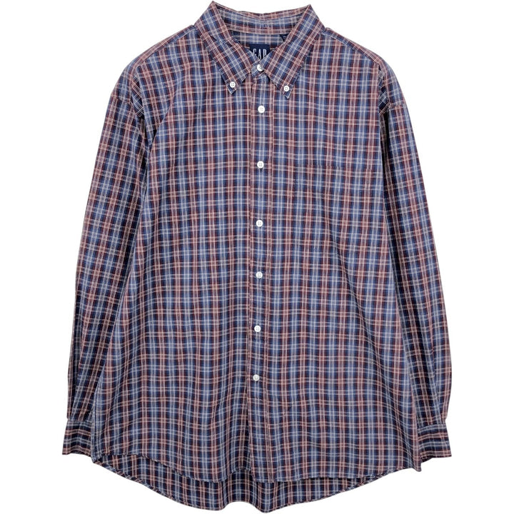 90'S GAP Vintage Long Sleeve Cotton Check Shirt, Men's Size L cotton red type Vintage Second Hand