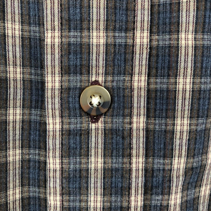 Dockers Long Sleeve Button-Down Check Shirt, Men's Size XL cotton Khaki type beige Vintage Second Hand
