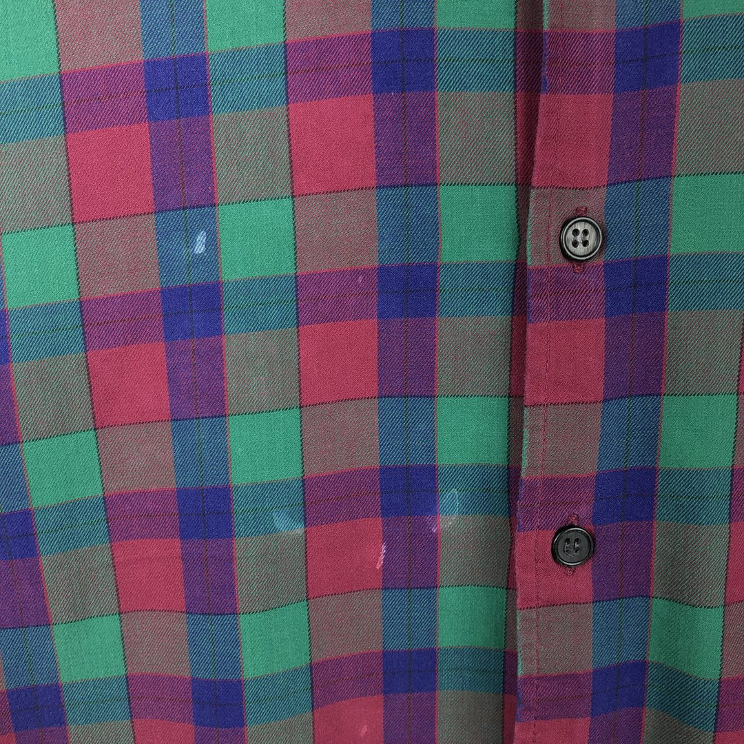 90'S GAP Vintage Long Sleeve Cotton Check Shirt, Men's Size L cotton green type Vintage Second Hand