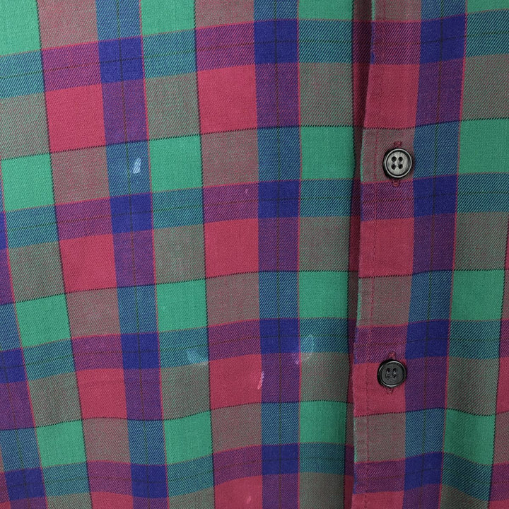 90'S GAP Vintage Long Sleeve Cotton Check Shirt, Men's Size L cotton green type Vintage Second Hand