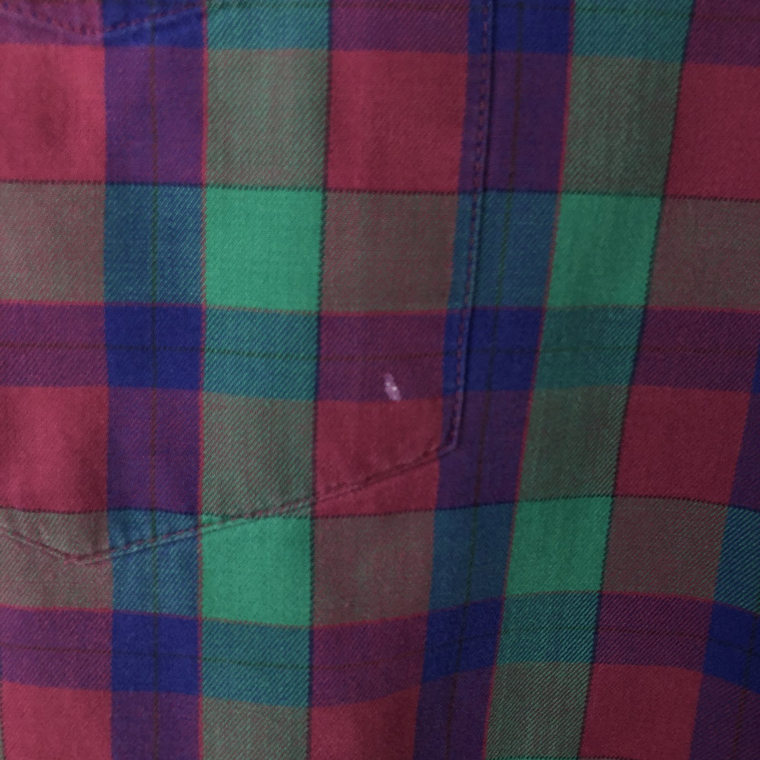90'S GAP Vintage Long Sleeve Cotton Check Shirt, Men's Size L cotton green type Vintage Second Hand