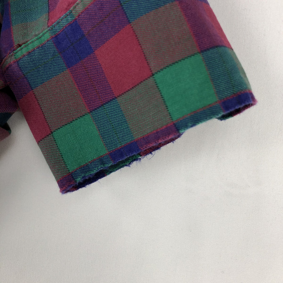 90'S GAP Vintage Long Sleeve Cotton Check Shirt, Men's Size L cotton green type Vintage Second Hand