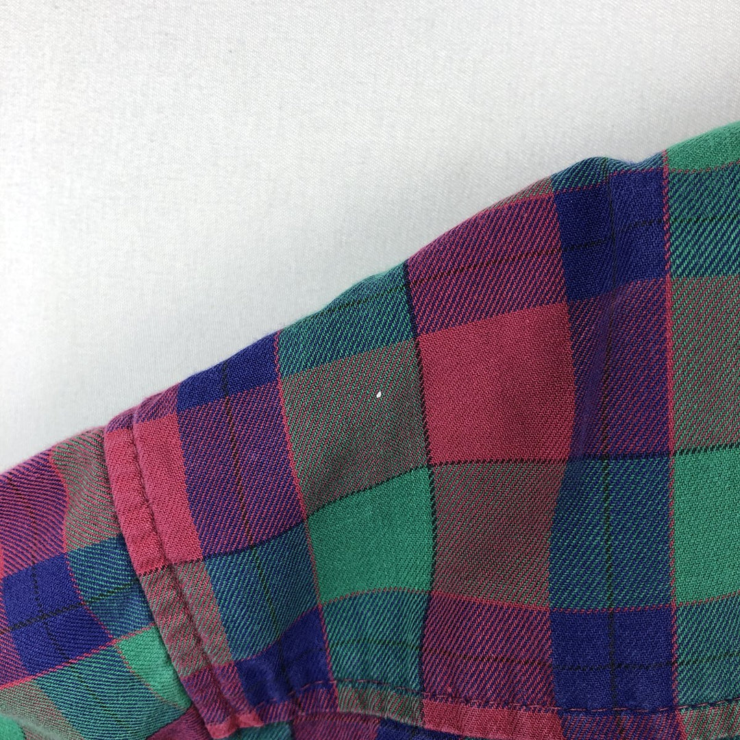 90'S GAP Vintage Long Sleeve Cotton Check Shirt, Men's Size L cotton green type Vintage Second Hand