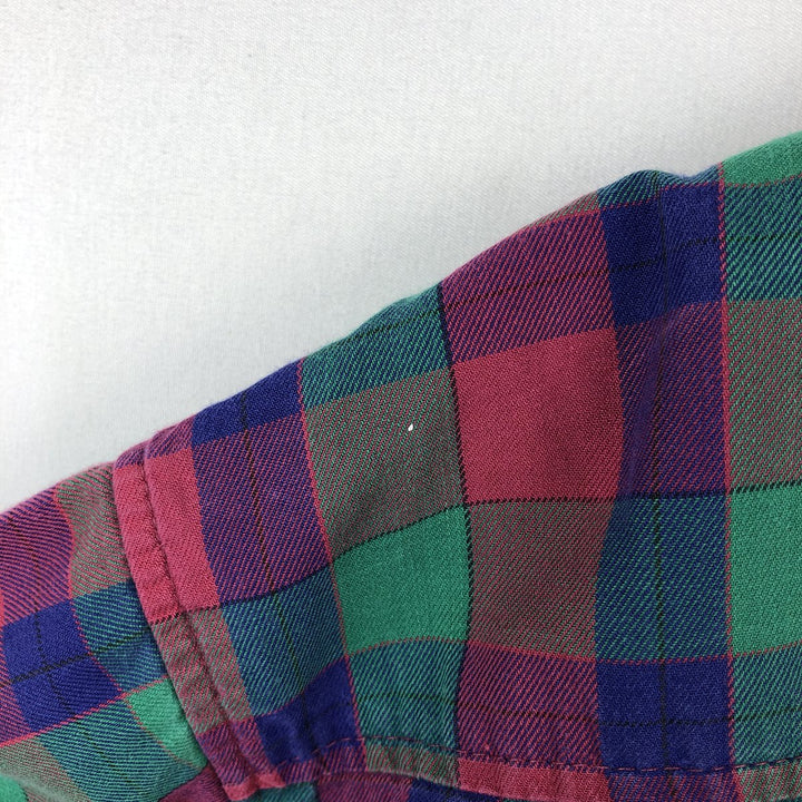 90'S GAP Vintage Long Sleeve Cotton Check Shirt, Men's Size L cotton green type Vintage Second Hand
