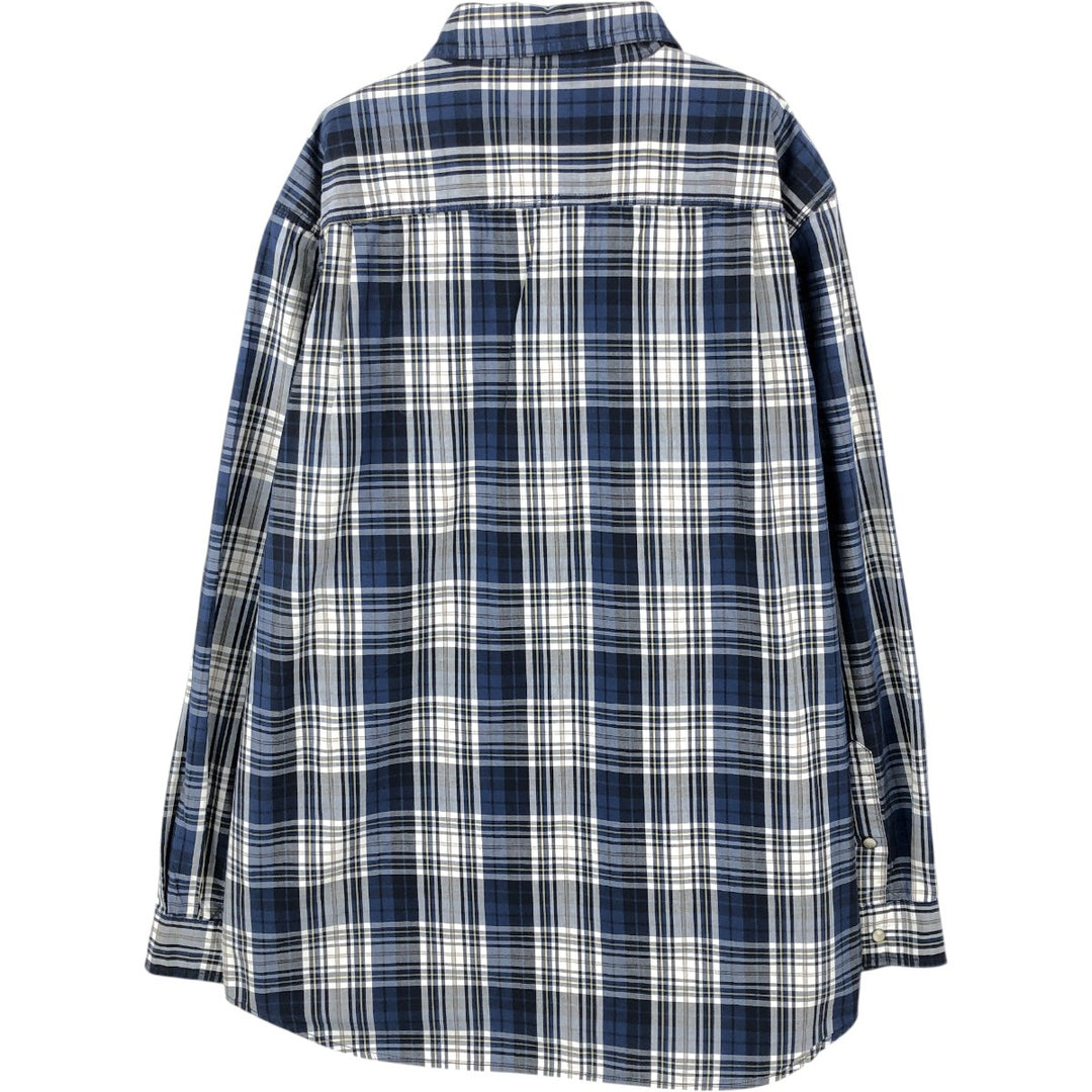Carhartt Relaxed Fit Check Pattern Long Sleeve Work Shirt, Men's Size L cotton blue type Vintage Second Hand