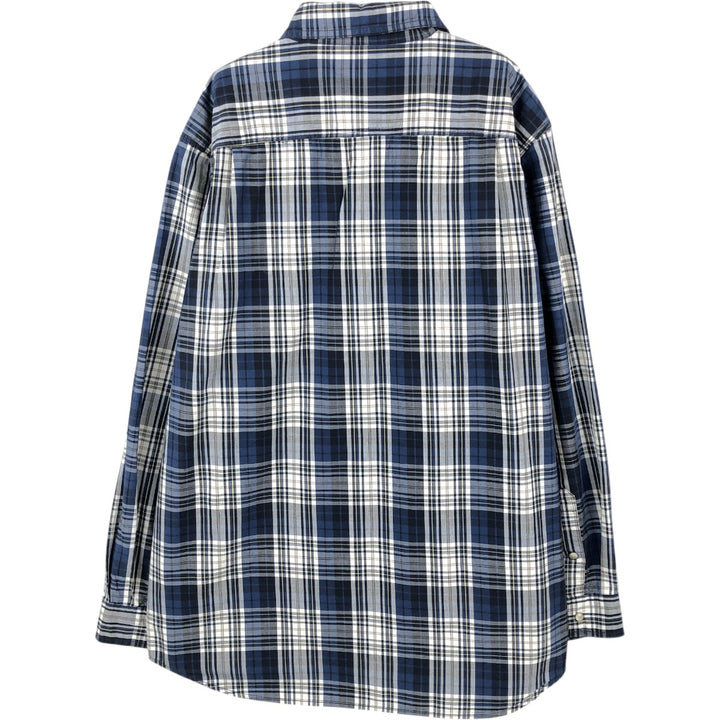 Carhartt Relaxed Fit Check Pattern Long Sleeve Work Shirt, Men's Size L cotton blue type Vintage Second Hand
