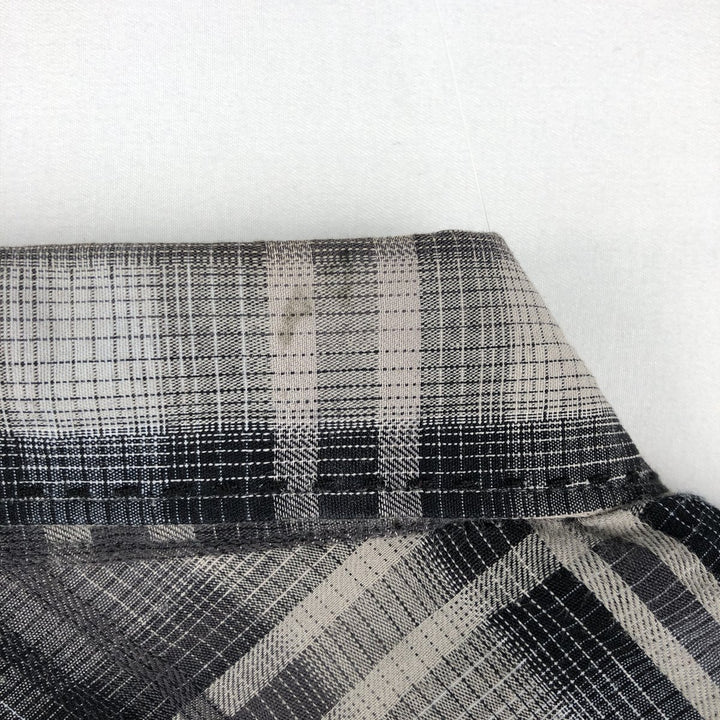 Wrangler Check Pattern Long-Sleeve Western Shirt, Men's Size M (approx.) cotton black type Vintage Second Hand