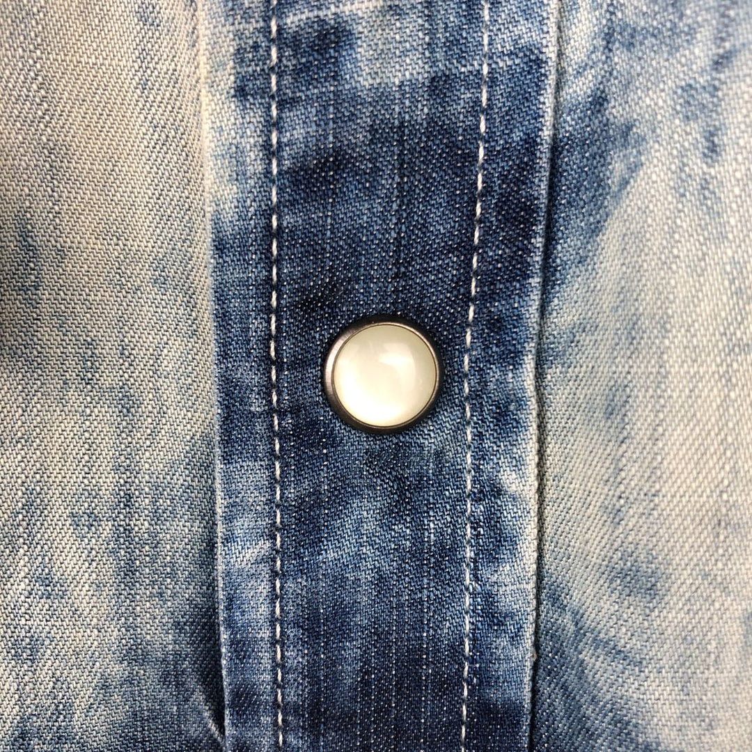 Ralph Lauren DENIM AND SUPPLY Tie-Dye Pattern Long-Sleeve Western Shirt (Men's Size M) others blue type Vintage Second Hand