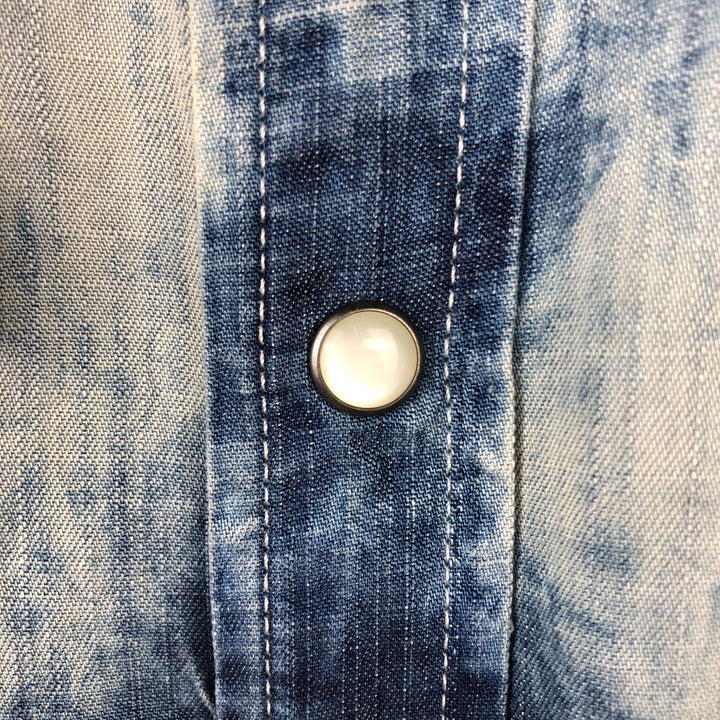 Ralph Lauren DENIM AND SUPPLY Tie-Dye Pattern Long-Sleeve Western Shirt (Men's Size M) others blue type Vintage Second Hand
